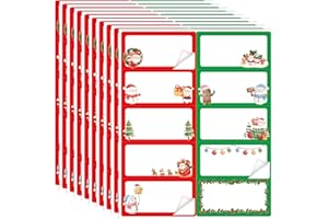 Ceiba Tree Christmas Address Labels Stickers 2 x 4 Inch Printable Mailing Labels Santa Snowman Wrapping Tags for Package Envelopes Boxes 200Pcs 10 Designs