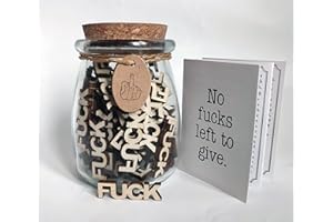 LANGJITIANYA Jar of Fuck Gift Jar,Gag Gift Birthday Gift Funny Gift,Gift for Friend，Anniversaries Gift ，Fool Friends and Make Family Laugh Out Loud "Fuck to Give"(7oz)