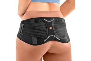 SueStar Sacroiliac Belt with Removable 3D Pressure, Hip Brace for SI Joints Pain, Lower Back Pain and Sciatica Nerve Relief, Anti-slip Si Joint Belt for Women,Gery.L