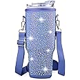 Yobenki Bling Water Bottle Carrier Bag for Stanley Cup 40oz, Sparkling Diamond Water Bottle Holder with Adjustable Strap, Neoprene Water Bottle Bag Stanley Cup Accessories