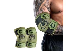 M MANUEKLEAR MANUEKLEAR 5mm Neoprene Weight Lifting Elbow Sleeves for Men (1 Pair), Elbow Sleeves Weightlifting Men with 2 Adjustable Compression Straps for Bench and Powerlifting & Weightlifting