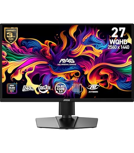 Amazon.com: msi MAG 271QPX QD-OLED E2 27-inch 2K Gaming Monitor