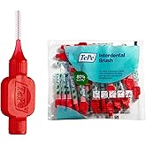 TePe Original Interdental Brush, Red, for Cleaning Teeth Gaps, 25pcs | Reusable soft dental brushes. Color-coded sizes target plaque in tooth gaps, braces &amp; implants to support better gum health.