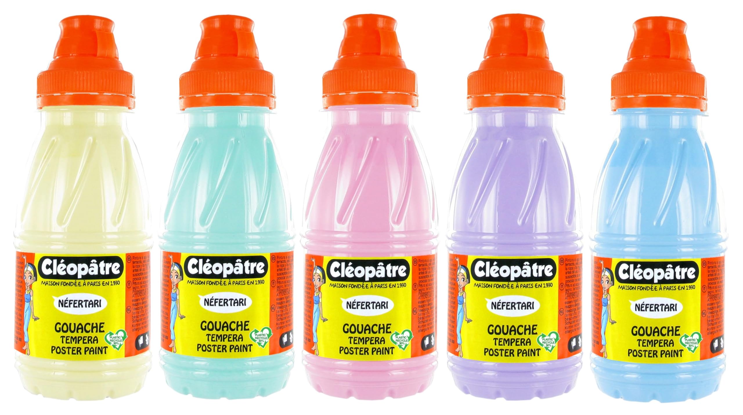 Cléopâtre Nefertari PGN250x5P School Colouring Set 250 ml Pastel Coloured