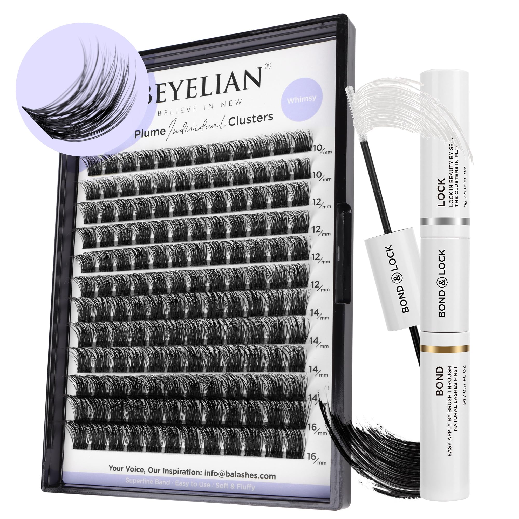 BEYELIAN Cluster Lashes and Lash Bond and Seal Kit