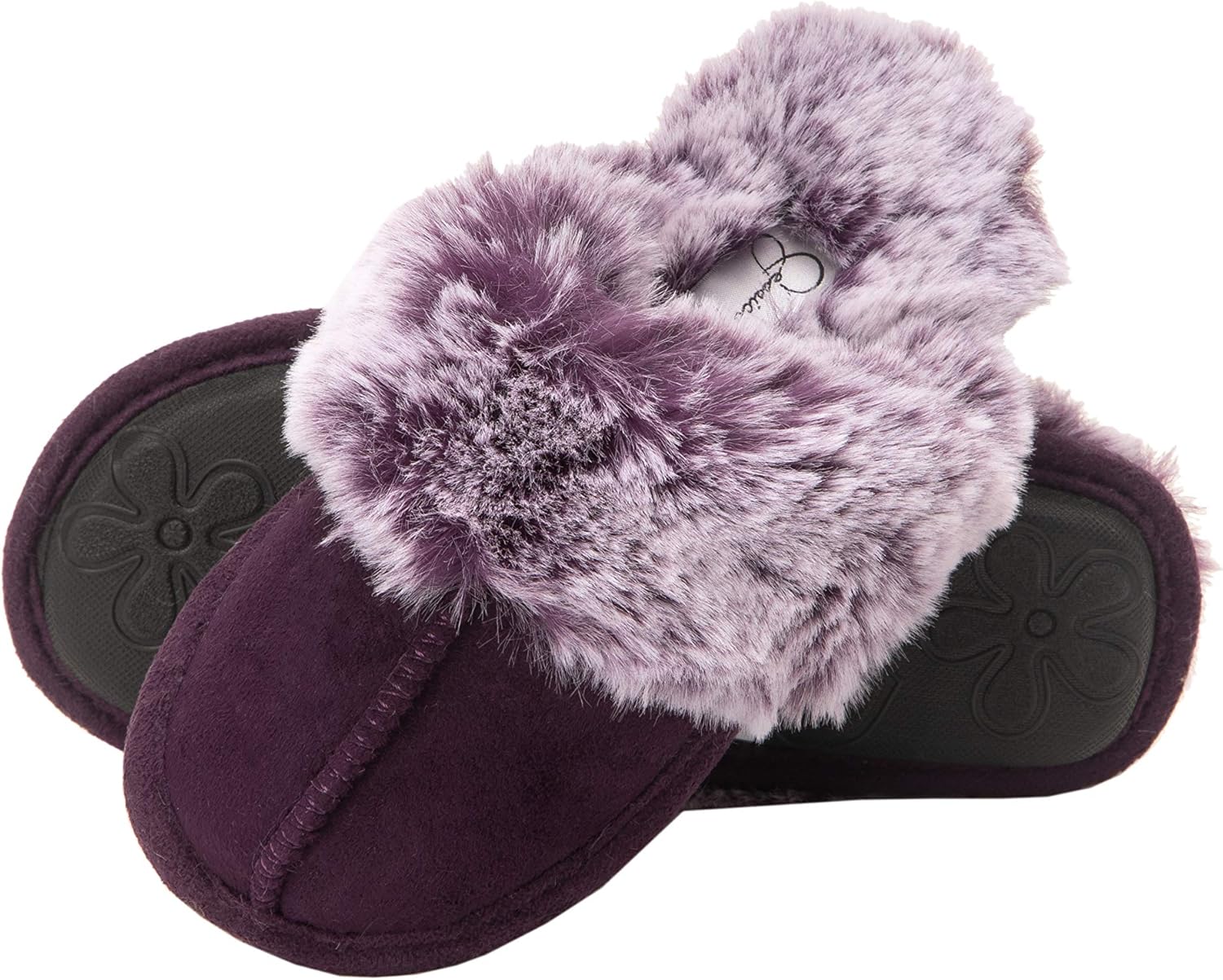  | Jessica Simpson Girls Comfy Slippers - Cute Faux Fur Slip-on Shoes Memory Foam House Slipper | Slippers