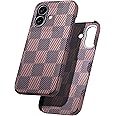 GESIHOPY Aramid Fiber for iPhone 16 Case,Compatible with Magnet,Slim & Light Case for iPhone 16, Case-Less Touch Feeling, Checkerboard