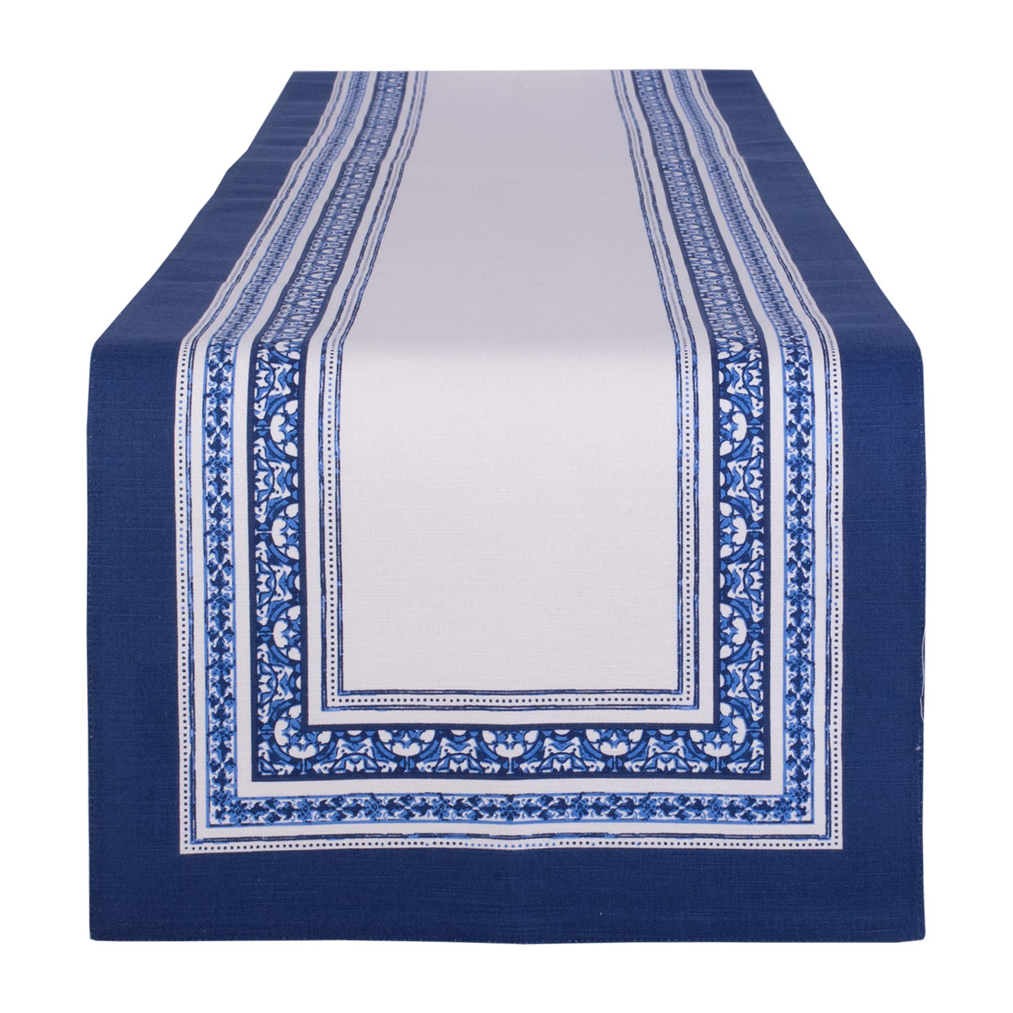 DII Everyday Basic for Family, Spring, Summer, Dinner Parties, BBQs, Weddings and Special Occasions, Cotton, Porto Stripe, Table Runner, 14x72