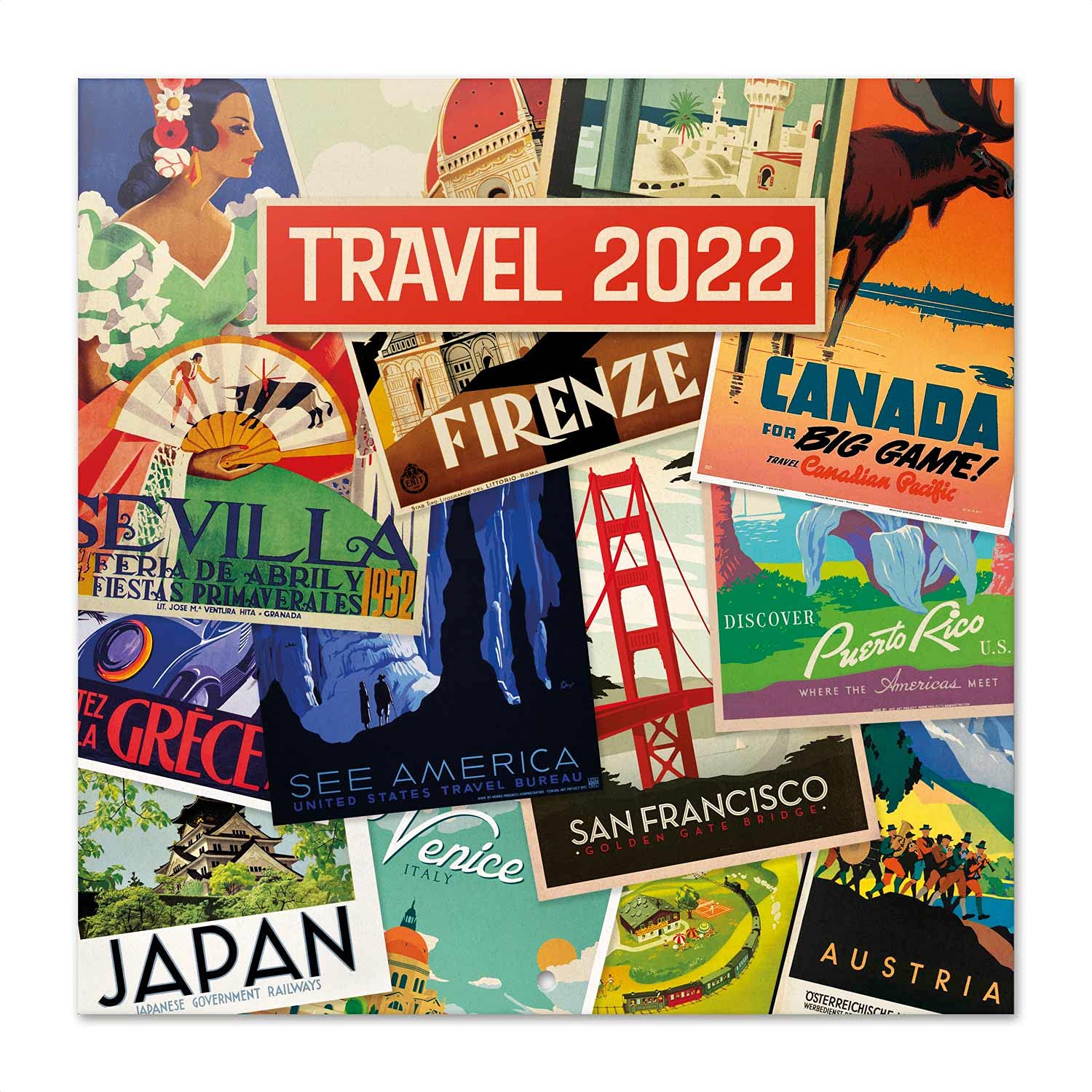 Grupo Erik: Official Travel 2022 Wall Calendar, 2022 Calendar, 12' x 12' Square Wall Calendar 2022, Family Calendar 2022, Natural Wonders Calendar 2022, Cities Calendar