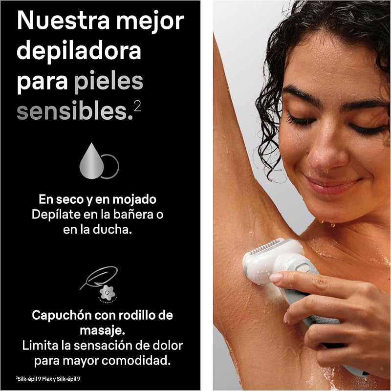 Silk·épil 9 Depiladora Eléctrica Mujer, 9-061, Plata