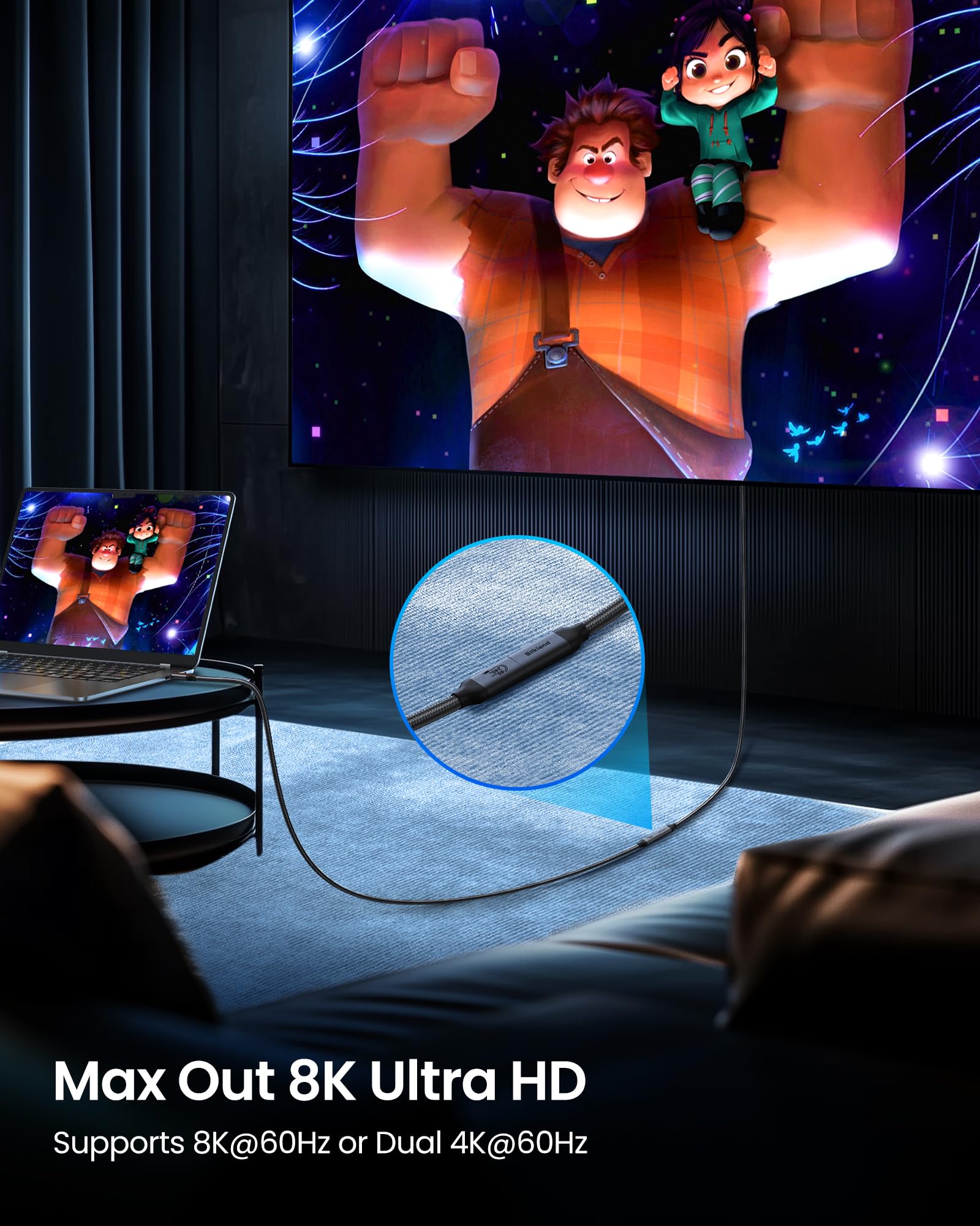 Silkland USB 4 Extension Cable for Thunderbolt 4, [40Gbps/240W/8K] USB C Extender 3.3ft, 8K@60Hz Type C Video Cord Male to Female Compatible for USBC Hub/iPhone16/MacBook/iPad/Mag Safe