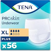 TENA ProSkin Plus Disposable Underwear Pull On with Tear Away Seams X-Large, 72634, 56 Ct