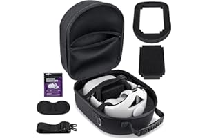 GAGITERVR Large Hard Carrying Case Compatible with Meta Quest 2/Quest 3 Headset and Accessories, Travel Case with Customizable Foam Fits Controller and Other Accessories