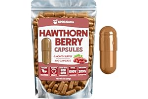XPRS NUTRA Hawthorn Berry Powder Capsules - 360 Count (6 Month Supply) - Premium Hawthorn Berry Capsules for Cardiovascular Support - Hawthorne Berry Powder - An Ideal Hawthorne Supplement for Men and Women