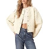 Majdan Women's Lightweight Quilted Jacket Casual Padded Collarless Coat Short Puffer Jacket Outwear