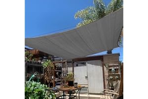 KANAGAWA Sun Shade Sail 20'x20' Dark Gray Rectangle UV Block Canopy Awning Shelter Fabric Cloth Screen for Outdoor Patio Garden Backyard