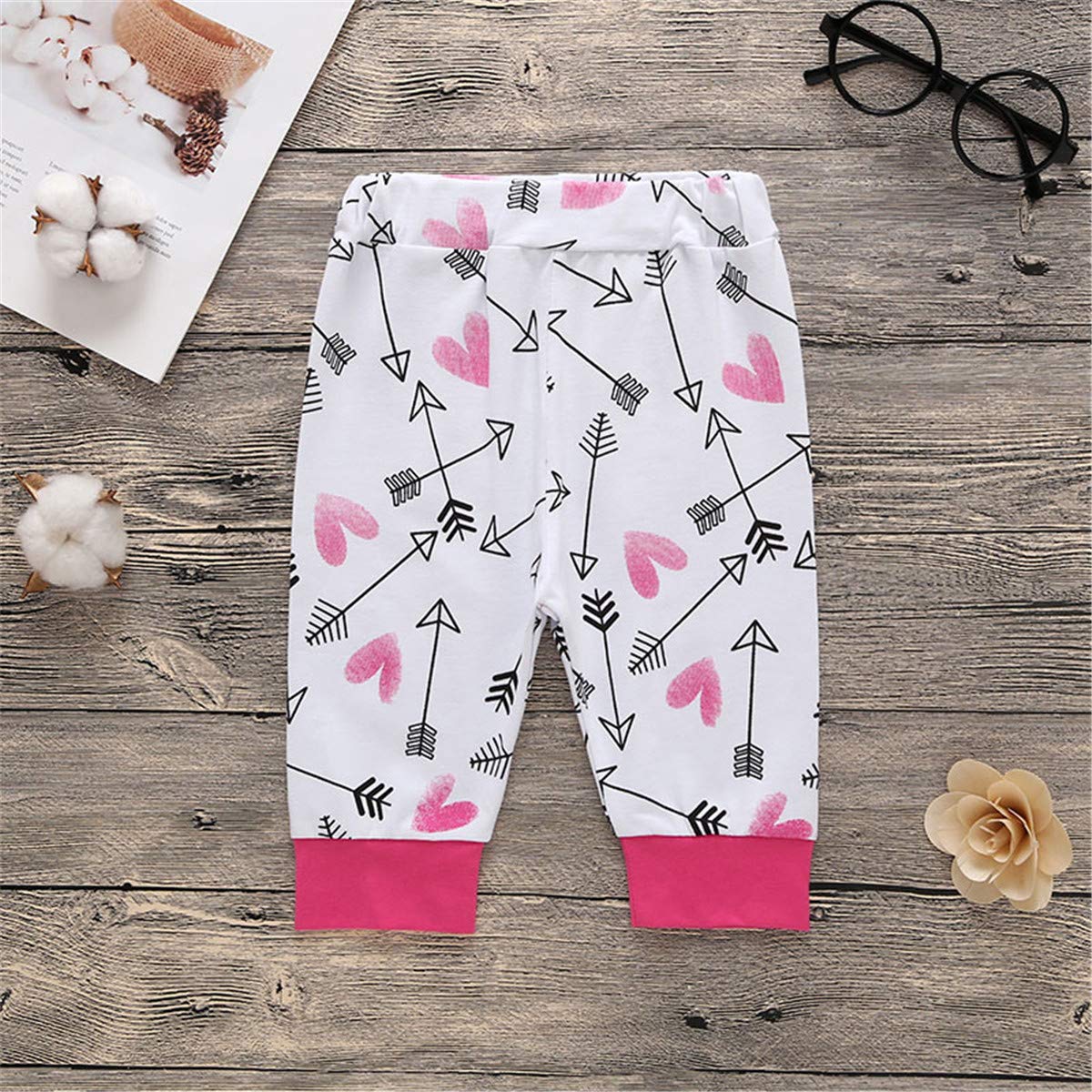 4 pcs Baby Girls Newborn Infant Toddler Clothes 6-12 Months Arrow Heart Pants