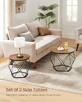 VASAGLE Coffee Tables Set of 2, Industrial Rustic Brown Black LET040B01 view 4
