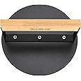 bodkar Smash Burger Press 6 inch, Round Burger Smasher Grill Press for Griddle Bacon Press Meat Steak Press with Wood Handle