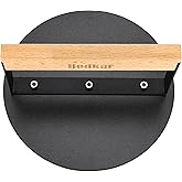 bodkar Smash Burger Press 6 inch, Round Burger Smasher Grill Press for Griddle Bacon Press Meat Steak Press with Wood Handle