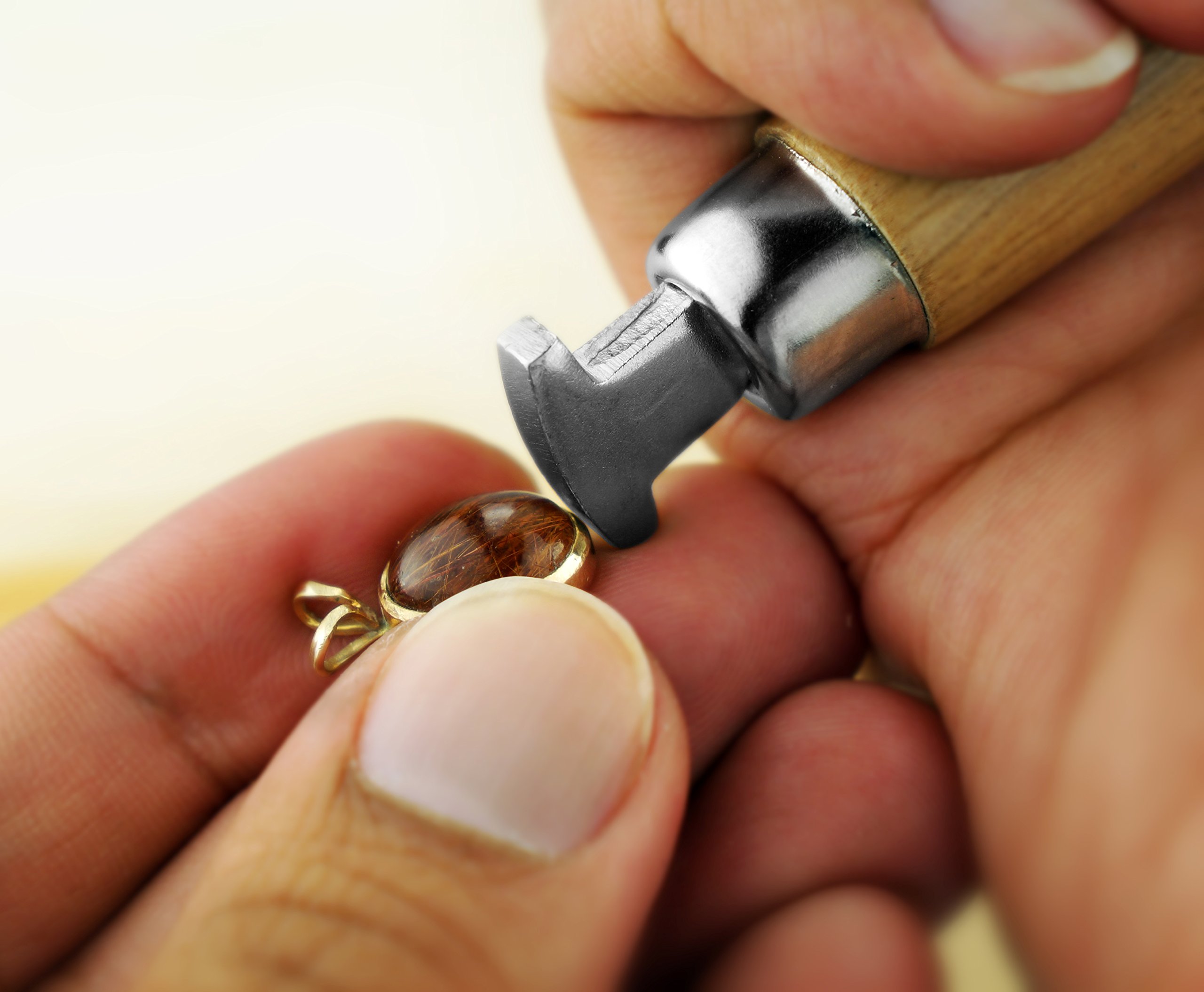 SE Stone Setting Prong and Bezel Set, Set of 3 Jewelry Stone Setting Tools, Jewelry Stone Prong Pusher, Durable Tips, Ergonomic Wooden Handles