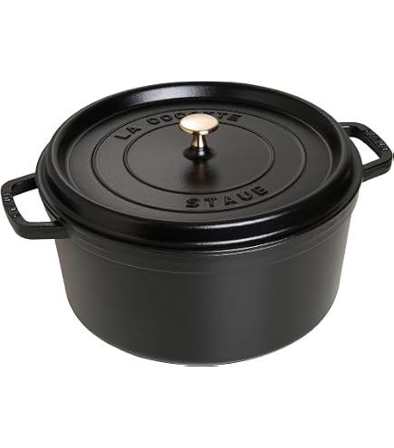 Amazon.com: Staub Cast Iron 7-qt Round Cocotte - Grenadine, Made