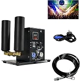 2Head CO2 Fog Machine Digital CO2 Jet Machine Fogger Smoke Cannon DMX512 Smoke Mister Machine Multi-angle Gas Column Fog Machine w/6m Hose, for DJ Concerts Parties Birthday Wedding