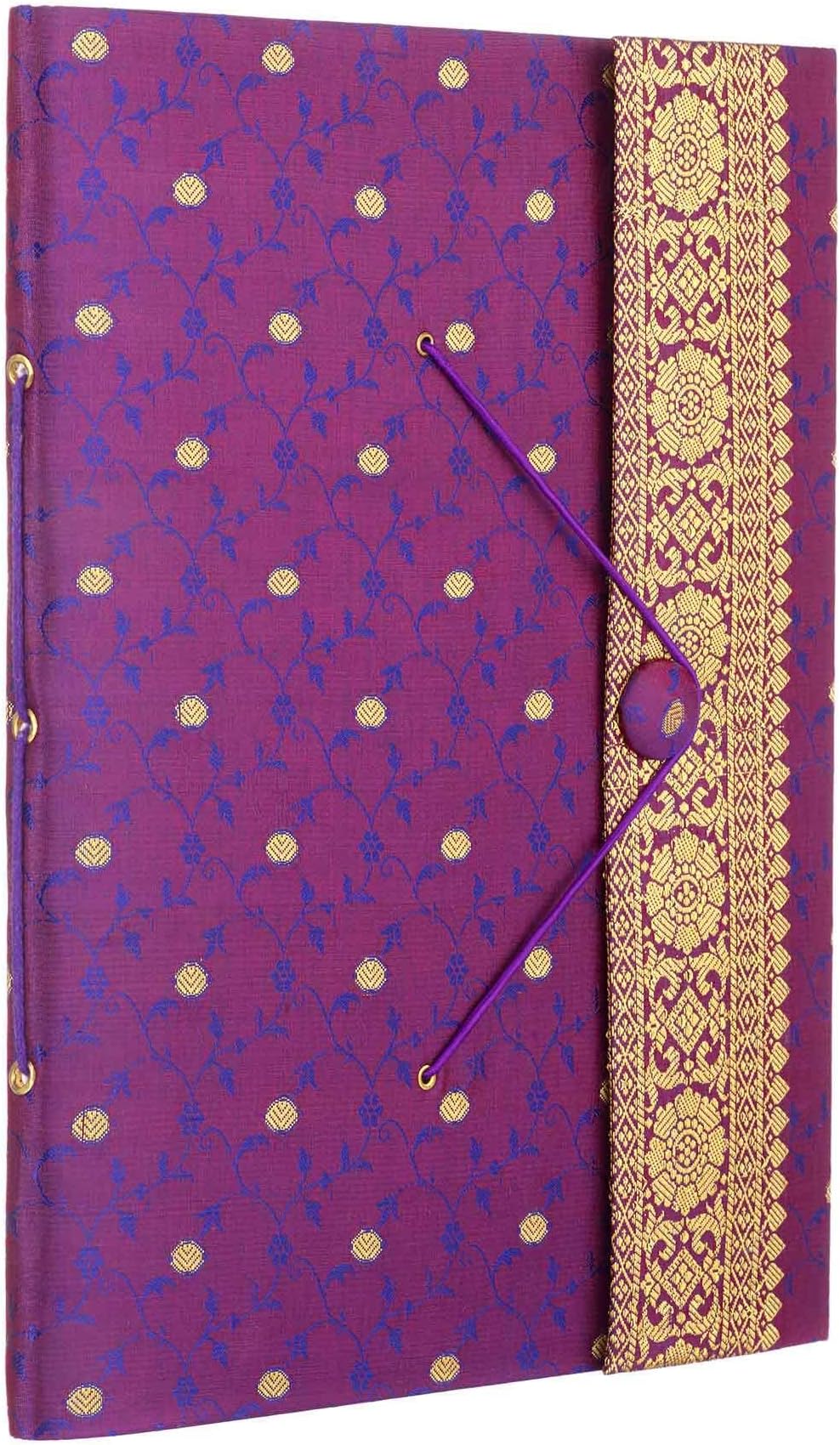 Sari Fabric Cover Photo Album Extra Large | Purple | 30 Pages to fit 240 6x4 or 120 7x5 Photos | Fair Trade & Handmade | Scrapbooking and Crafting Picture Album