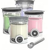 Replacement Pints and Lids (4 Pack) - Compatible with Ninja Swirl Creami NC700 Series Ice Cream Maker, BPA-Free, Dishwasher S