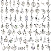 DOUBI Pearl Bead Cages Pendants Necklace Charms for Adults Women DIY Jewelry Making Aromatherapy Diffuser Necklace Lockets Metal Charms for Crafts