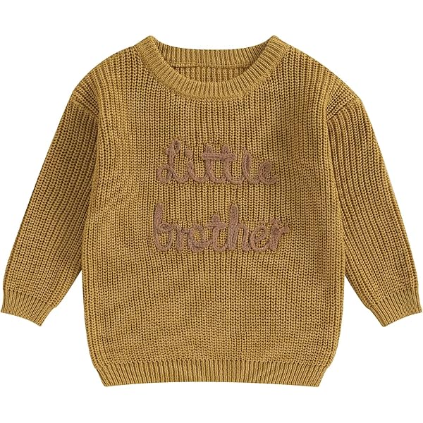 Suu00e9ter De Punto Para Hermanos Bordado A Mano Para Bebu00e9s Y