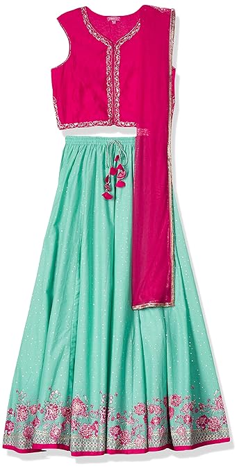 Girl's synthetic Lehenga Choli