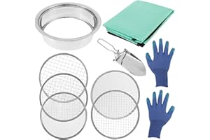 Soil Sieve Set, 5 Mesh Soil Sifter Set, Stainless Large Gardening Soil Sifter Portable Compost Sifter for Dirt Sand (3/6/9/10