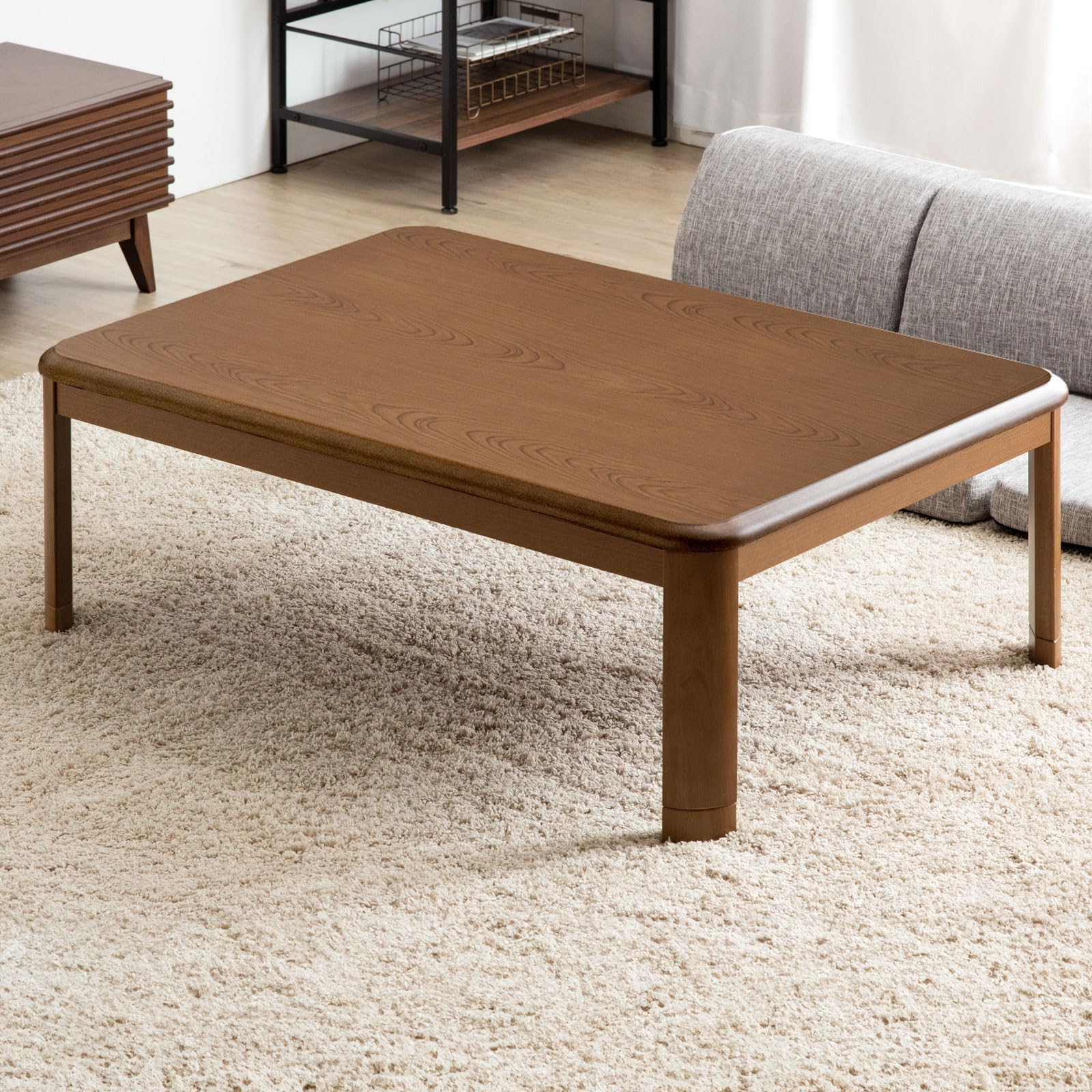 タンスのゲン こたつテーブル 長方形 120×80cm 木目 UV塗装 継ぎ脚 ブラウン 21300040 (105335)商品画像