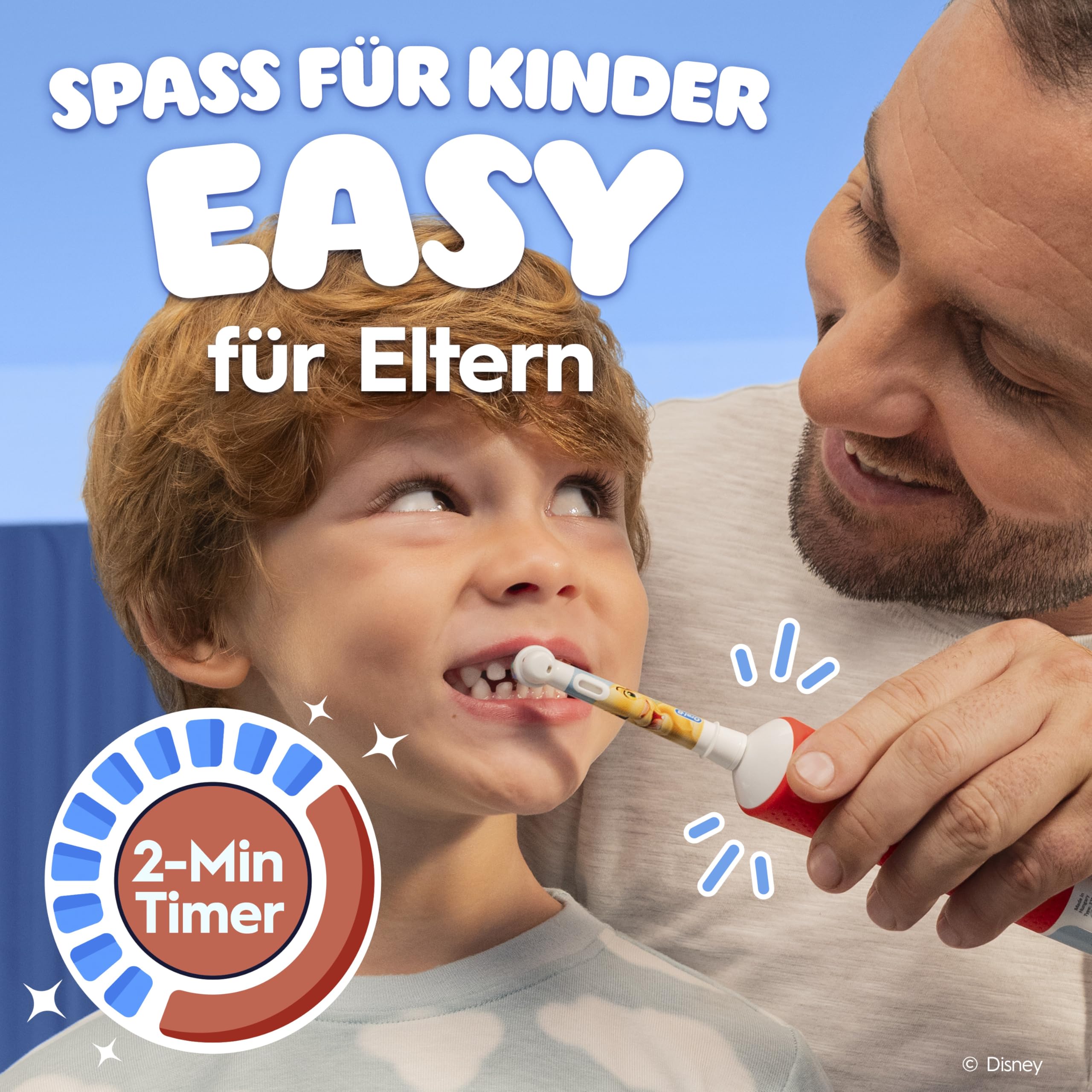 Oral-B Pro Kids König der Löwen Elektrische Zahnbürste für Kinder — Electric Toothbrush ab 3 Jahren inkl. 1 Aufsteckbürste, Reise-Etui und 2 Putzmodi für Zahnpflege, Weiß/Rot 8