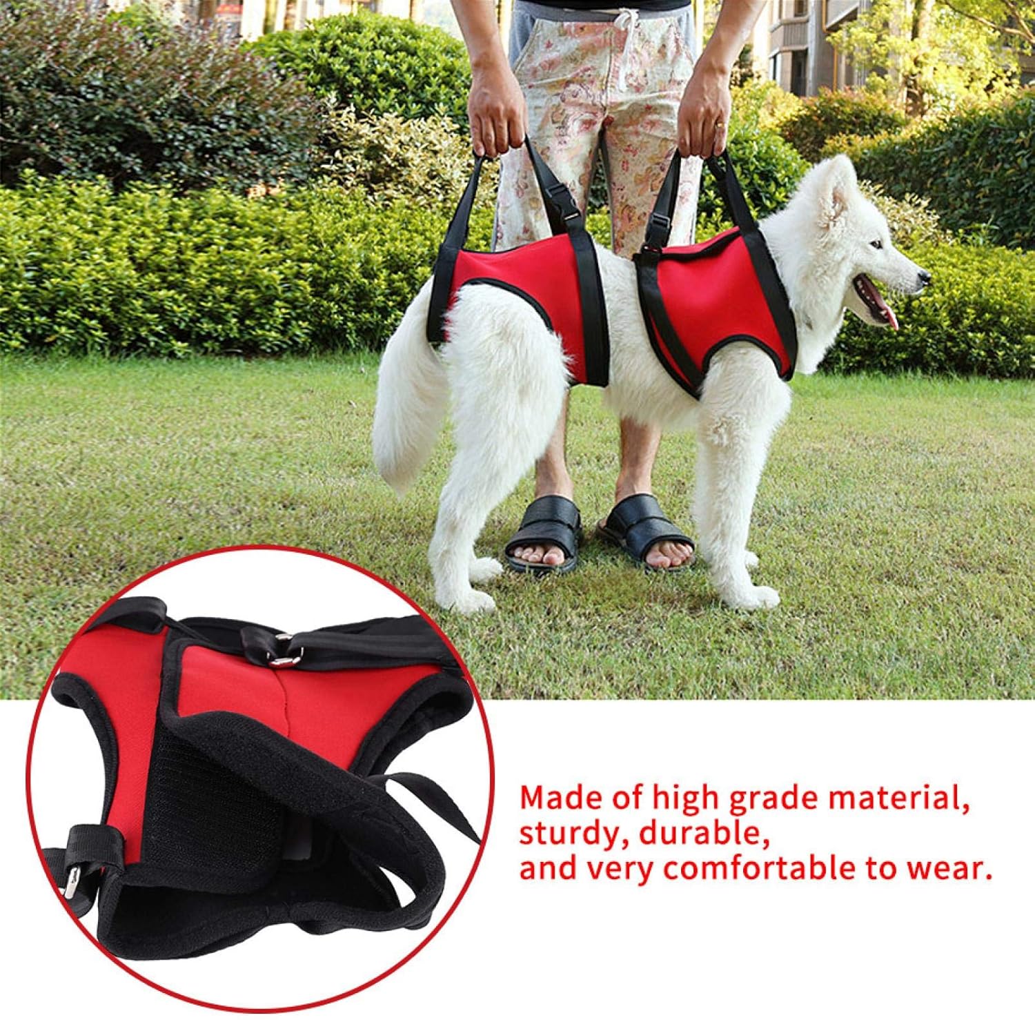 Dog Support Harness, Front Rear Dog Leg Support Harness Walking Aid Lifting Pulling Vest for Old or Injured Dogs(L-Front Leg) - Image 5