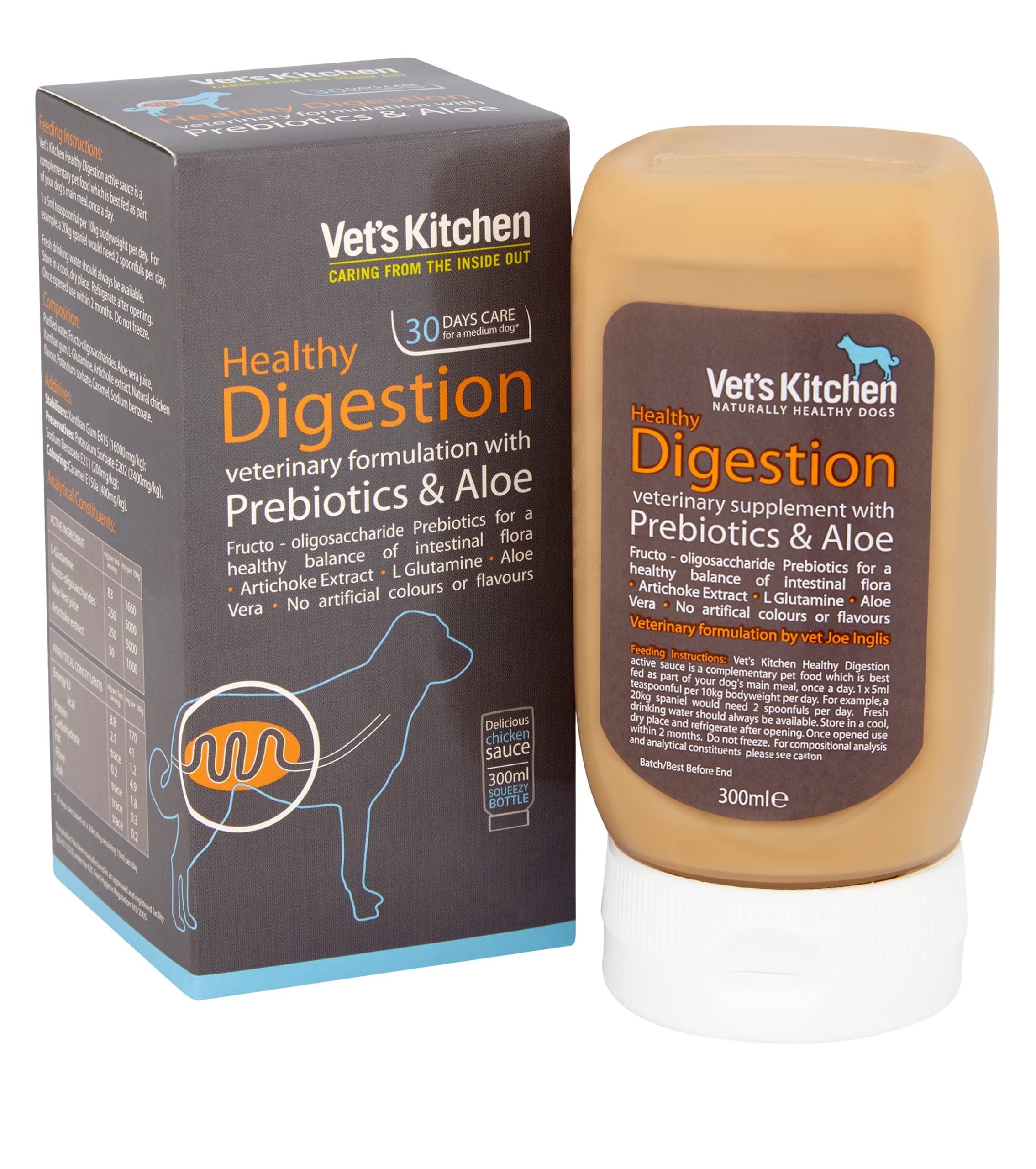 Vet's Kitchen, Healthy Digestion Supplement, Gravy with Prebiotics and Aloe, Advanced Nutrition for your Adult Dog, 2 x 300ml