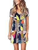 Amoretu Women Casual V Neck Short Sleeve Ruffle