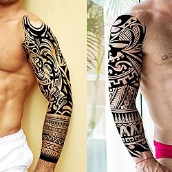 20 Sheets Lion Extra Full Arm Temporary Tattoos For
