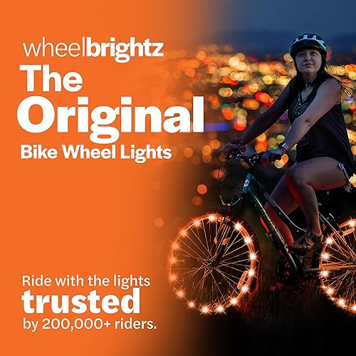 Brightz WheelBrightz 2-Pack Bike Wheel Lights, Orange LED Bike Lights for  Tires Bike Lighting Parts Acce