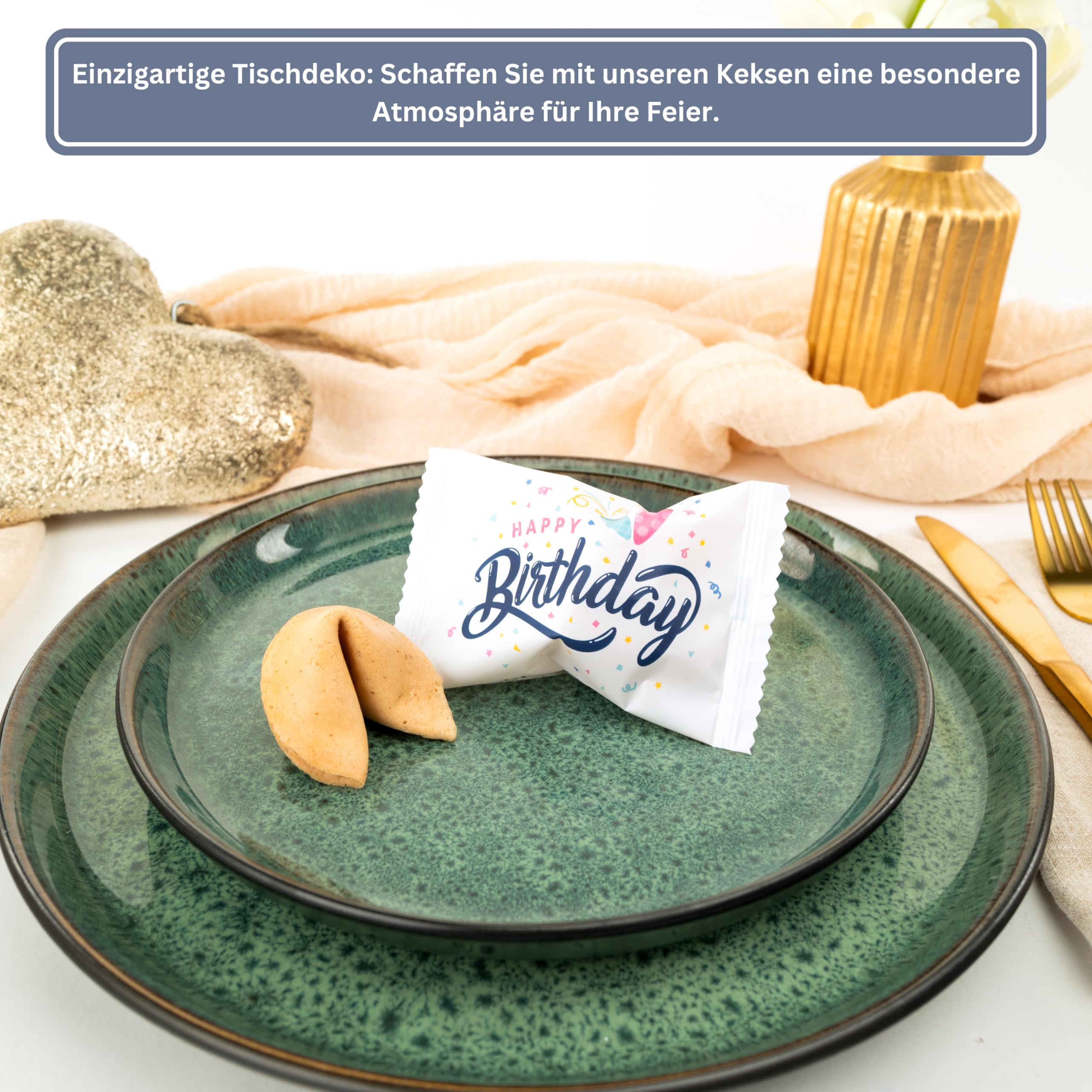 Lucky Treats - Geburtstags Glückskekse - 25 Stück - Happy Birthday - Mit liebevollen Botschaften - Perfekt für Geburtstagsfeiern & als liebevolles Gastgeschenk 3