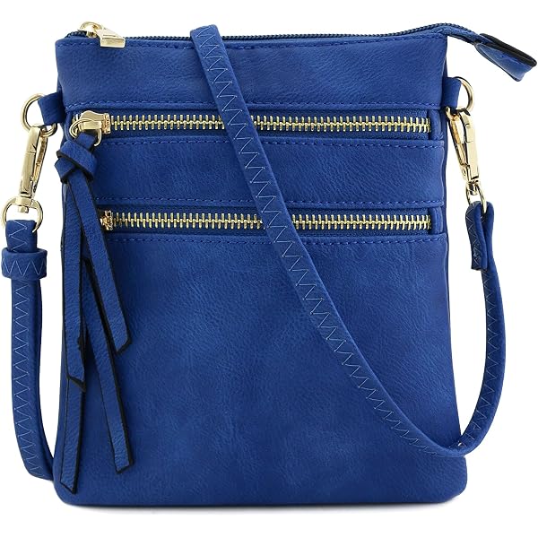 Jack Georges Voyager Mini City Crossbody Bag #7870 - Handmade Buffalo Leather With Zippered Pockets