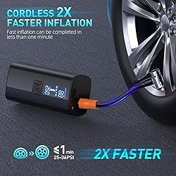 Tire Inflator Portable Air Compressor, 180PSI & 2X