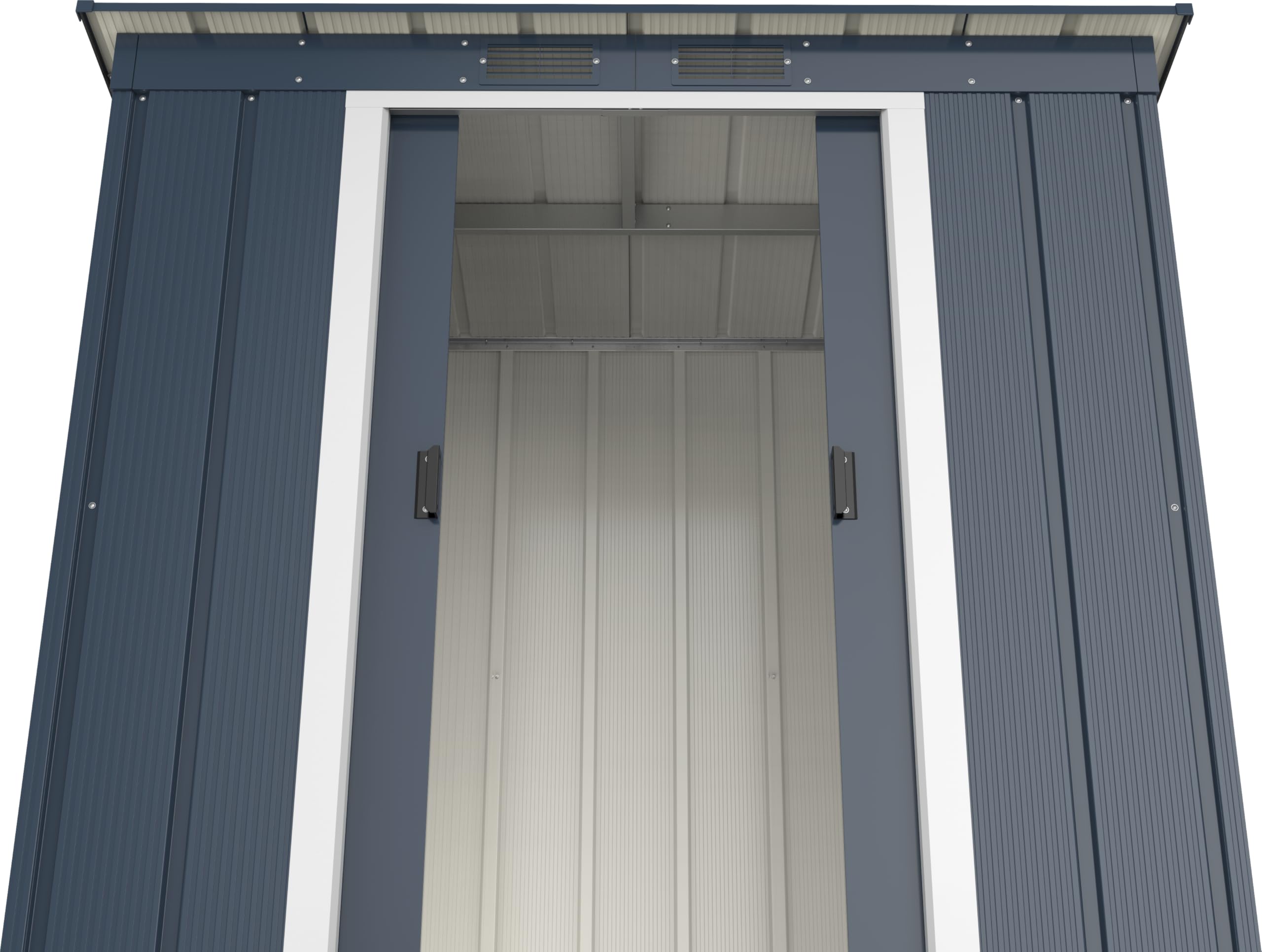Duramax ECO 6 x 4 (2.17 m²) Metallgerätehaus mit Steildach, Gartenhaus aus feuerverzinktem Metall - Geräteschuppen, robuste und verstärkte Dachkonstruktion, wetterfester Metallschuppen, Anthrazit 6