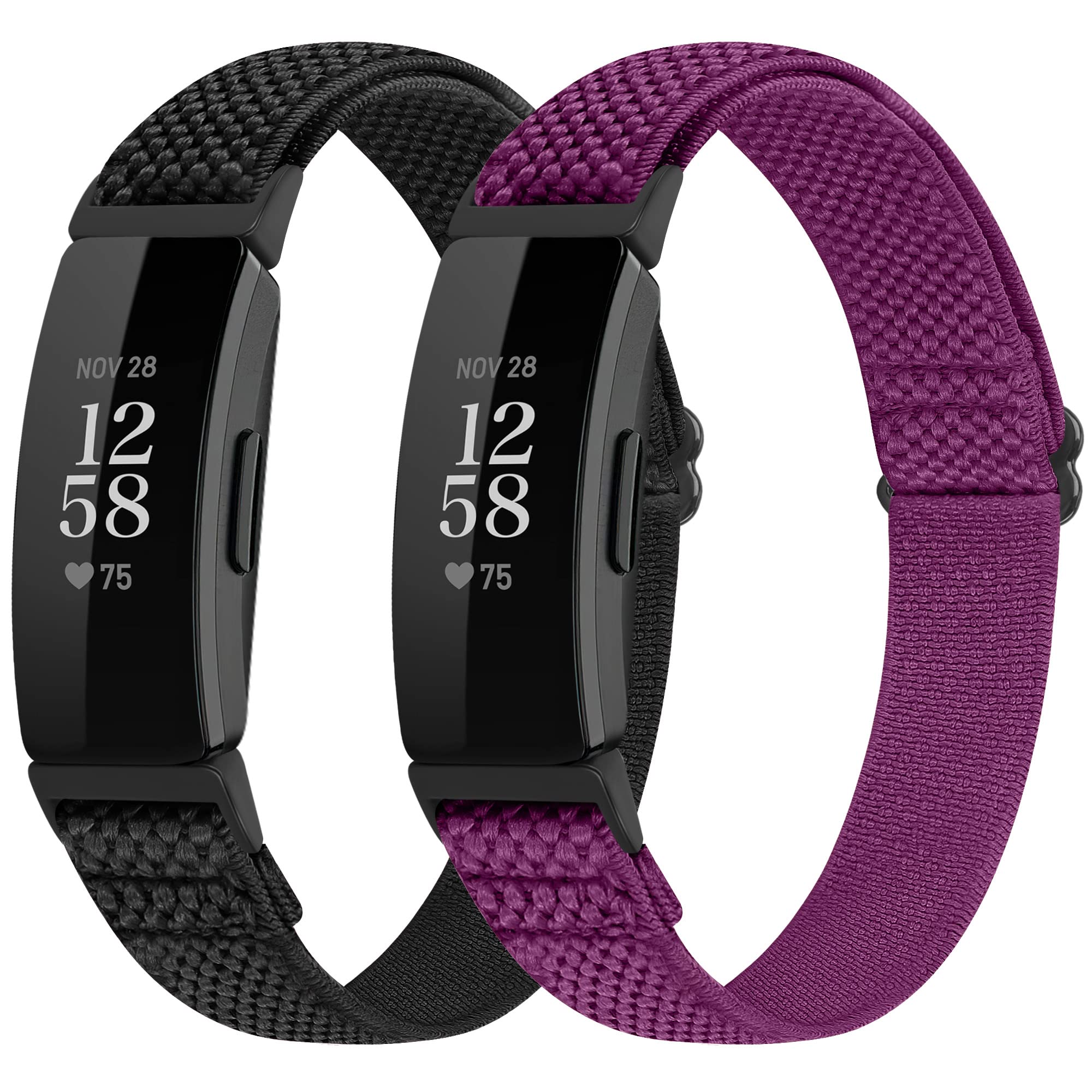 Yunshare Elastisch Nylon Armband Kompatibel mit Fitbit Inspire 3/Inspire 2/Inspire HR/Ace 2/Ace 3 Armband, Atmungsaktives verstellbares Ersatzarmband fur Damen Herren