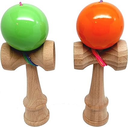 Amazon.com: Kendama Toy Co. – La mejor Kendama para todo tipo de diversión de bolsillo (no Full Size) – 2-Pack – Awesome colores: verde y naranja Kendama – Juego de una mano