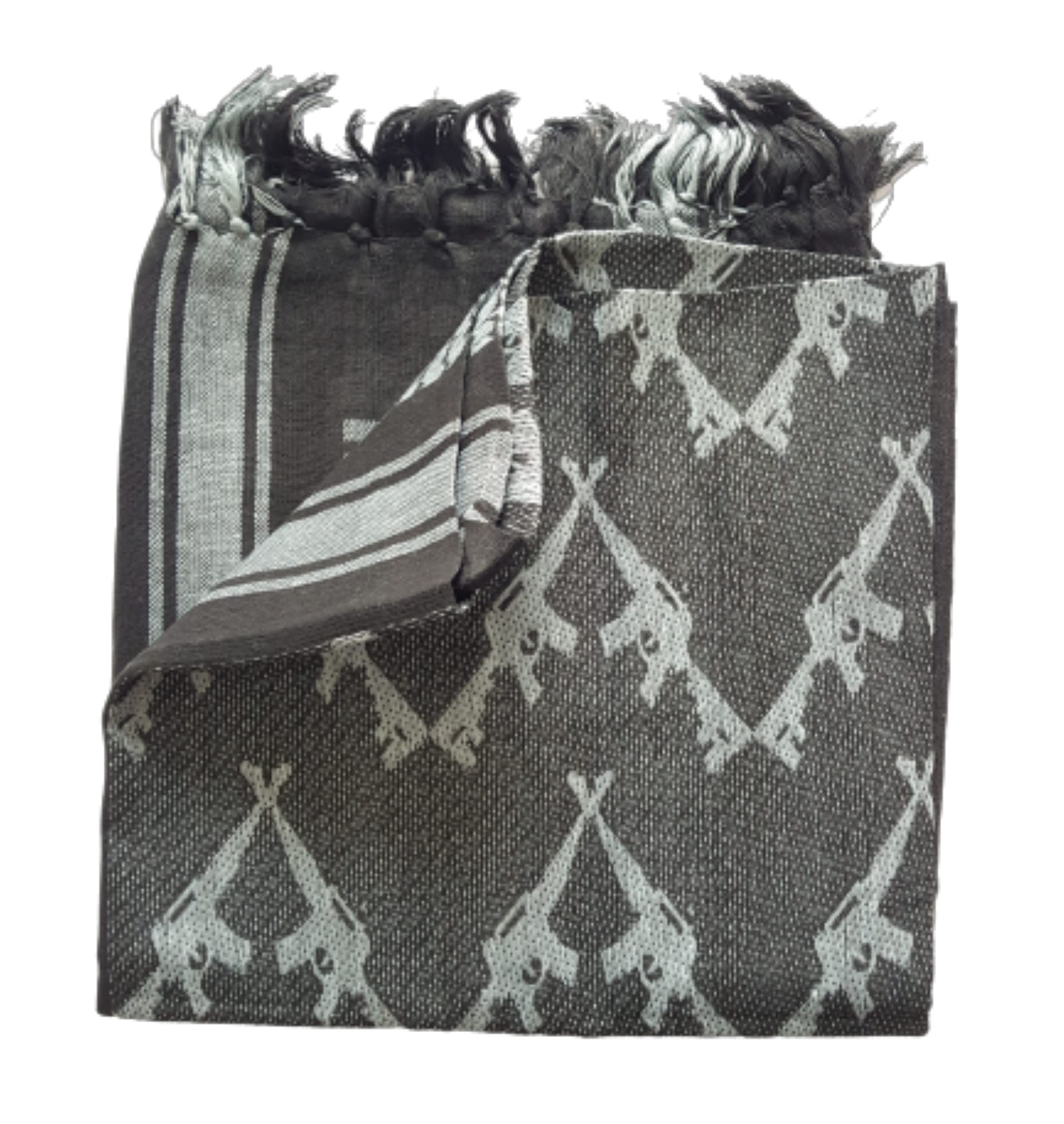 MILSPEC SURPLUS Gun Shemagh Scarf Desert Head Cover Keffiyeh Neck Wrap Paintball Army Tactical Rifle Scarves (Grey)