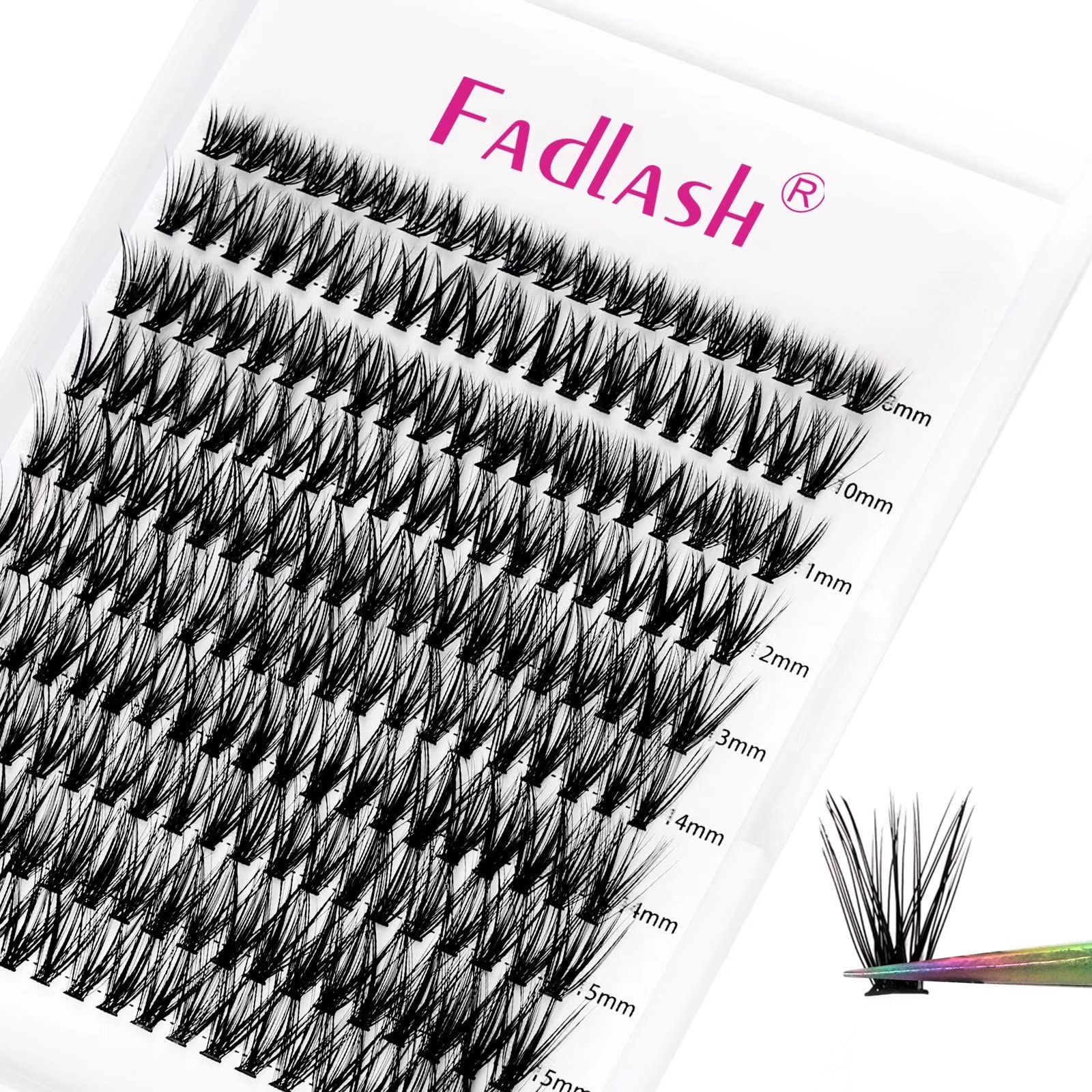 Individual Cluster Lashes Extensions 40C 0.07 D Curl 8-16mm Mixed Trays Extensions 200Pcs Individual Cluster Lashes DIY Eyelash Extensions at Home — image 1