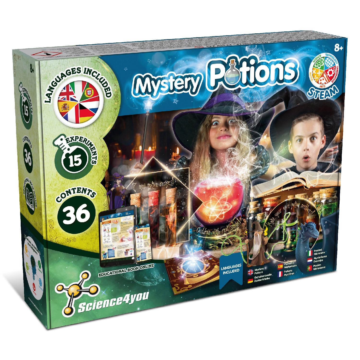 Science4you Magic Potions - Potion Making Kit for Children, Create & Mix Your Own Mistery, Magic Cauldron Toy for Kids Age 7 8 9 10 11 12+ Magic Toy & Crafts Set, Original Gift for Wizard Boys & Girls