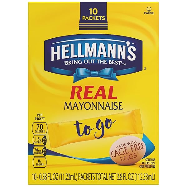 HELLMANN’S REAL MAYONNAISE, TO GO, 0.38 FL OZ...